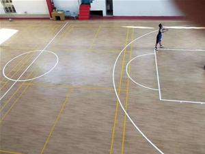 pvc运动地板篮球场划线